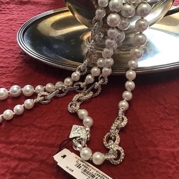 Anne Klein Faux Pearl & Rhinestone Necklace - Picture 10 of 11